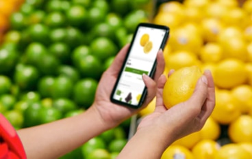 Person using Harveys Rewards app