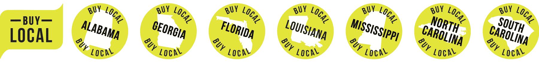 Buy Locally in Alabama, Georgia, Florida, Louisiana, Mississippi, North Carolina, and South Carolina