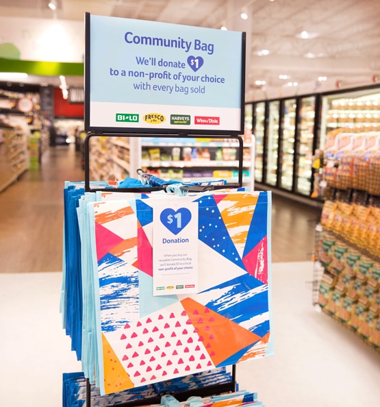 Community bag program - in store image