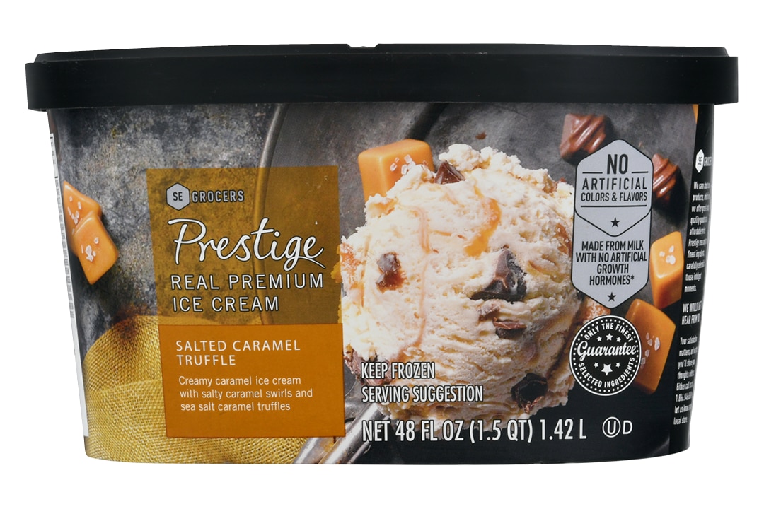 Prestige salty caramel truffle ice cream - 48 oz
