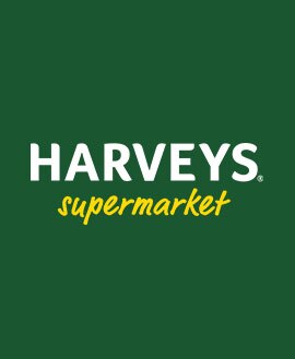 Harvey's Supermarket logo on green background
