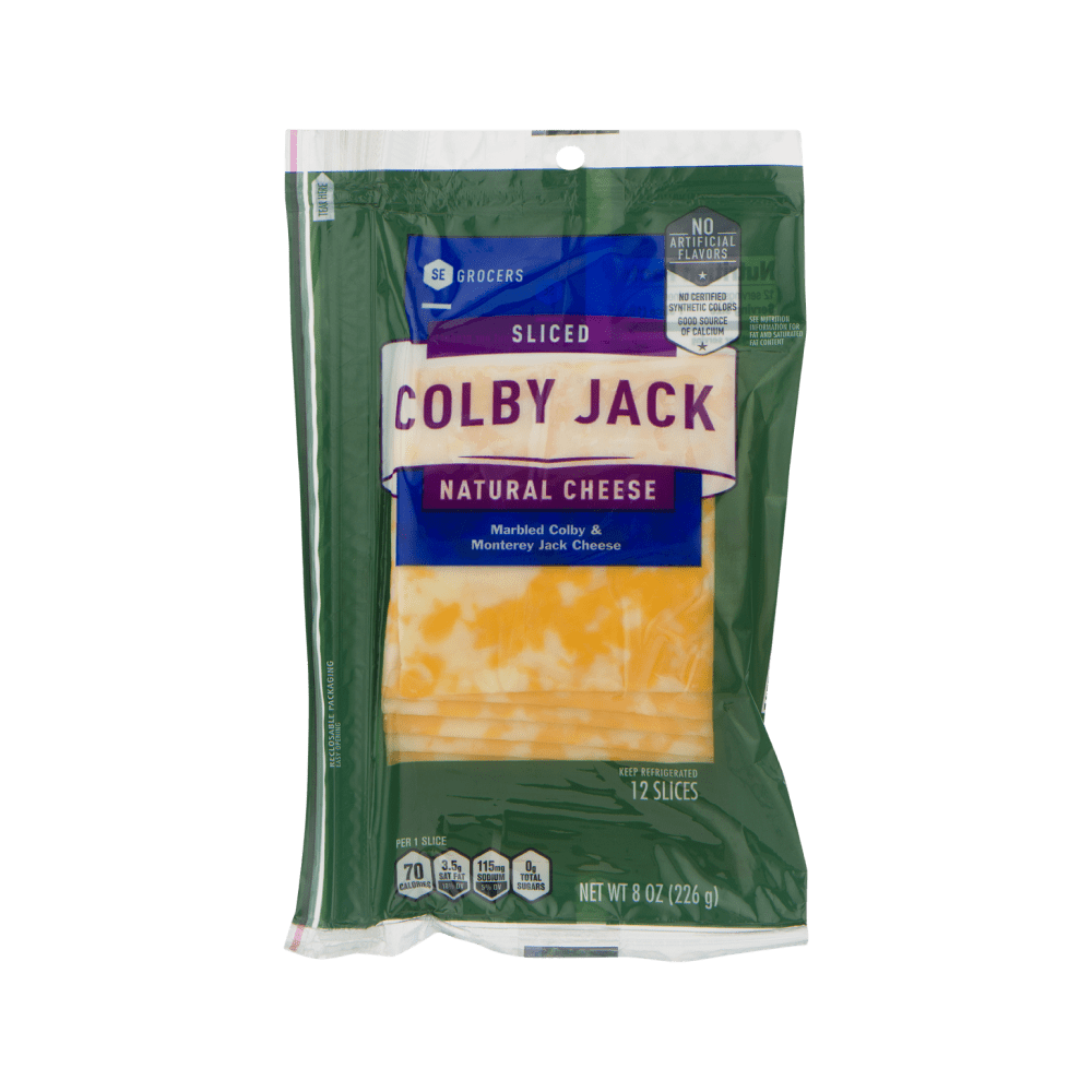 12ct SE Grocers Sliced Colby Jack Natural Cheese