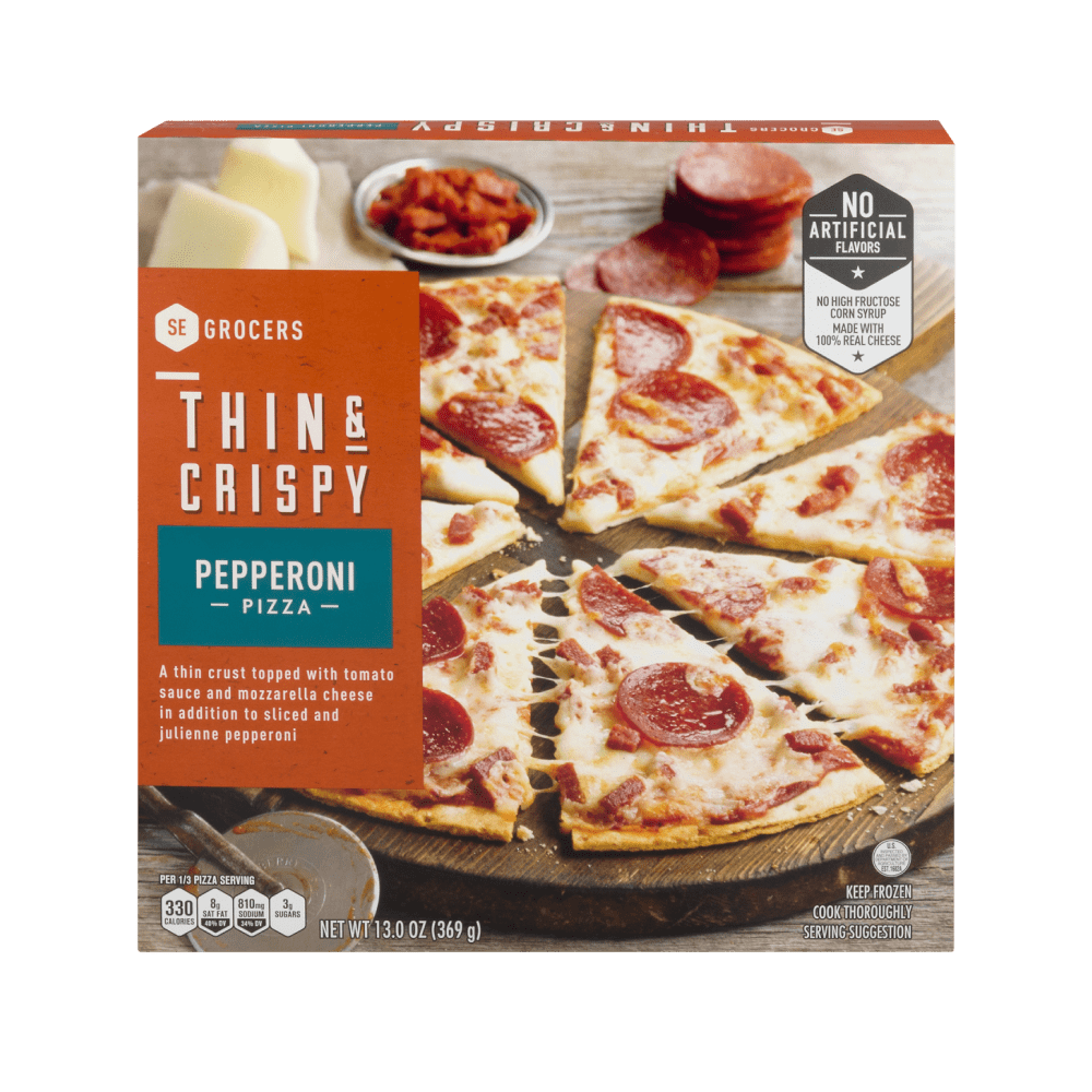 SE Grocers Thin & Crispy Pepperoni Pizza