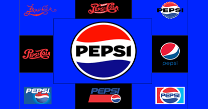 Pepsi logos throughout the years.