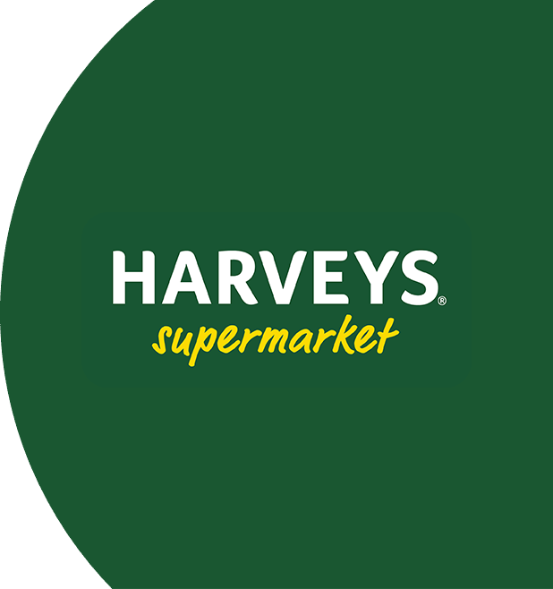 Harvey's Supermarket logo on green background